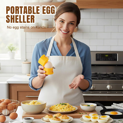 Egg Shell Opener, Egg Shell Cutter, New Handheld Egg Opener for Hard Boiled Eggs, Egg Cracker Tool for Raw Egg, Stainless Steel Eggshell Breaker Eggs Shell Cutter (1, Orange)