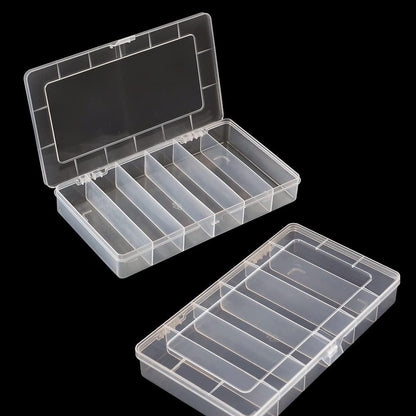 Vidifor 2 Packs 8-Compartments Art Supply Container, Clear Plastic Organizer Box with Dividers for Crafts Jewelry Fishing Tackles Hardware Metal