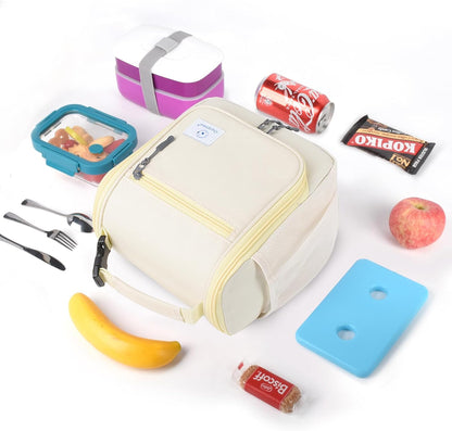 Genteen Kids Lunch Box, Insulated Lunch Bag for Kids, Toddler, Girl, and Boy; Holds Lunch Box, Water Bottle, & Snacks; Easy-Clean Water-Resistant Fabric & Multiple Zippered Pockets (Yellow Blue)