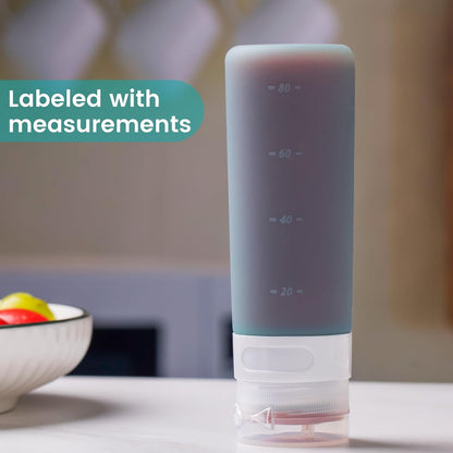 MICEBAY 2 oz Condiment Squeeze Bottles, Leakproof Salad Dressing Container