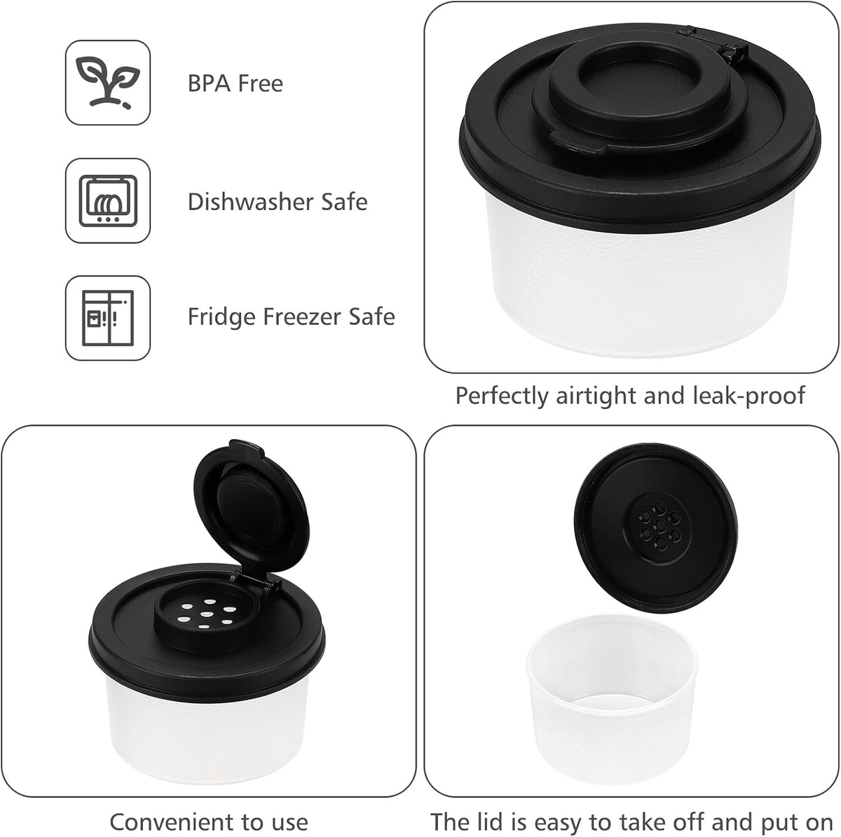 Accmor Salt and Pepper Shakers, Mini Salt Shaker to go Moisture Proof Salt Pepper Shakers Spice Container Dispenser for Camping Picnic Lunch Boxes Travel Kitchen