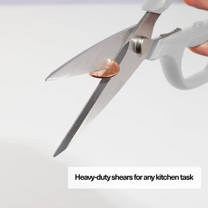 Misen Heavy Duty Kitchen Shears - Stainless Steel, Versatile and Easy Clean Scissors for Meat, Herbs and Veggies - Ambidextrous Comfort Handle - Professional Grade - Black