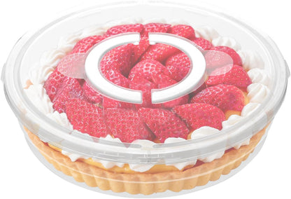 12inch Portable Pie Carrier with Lid and Cupcake Muffin Tart Cookie Fruit Snacks Keeper Food, Pie Carrier Round Pizza Holder Reusable Pie Keeper