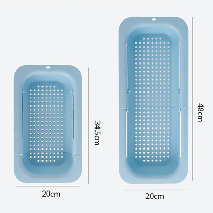 YOXIER Expandable Drain Basket Retractable Colander Retractable Drain Basket Over Sink Multifunctional Grade Pp Extendable Fruit Vegetable Washing Drainer Colander Strainer Bowl Tableware Container
