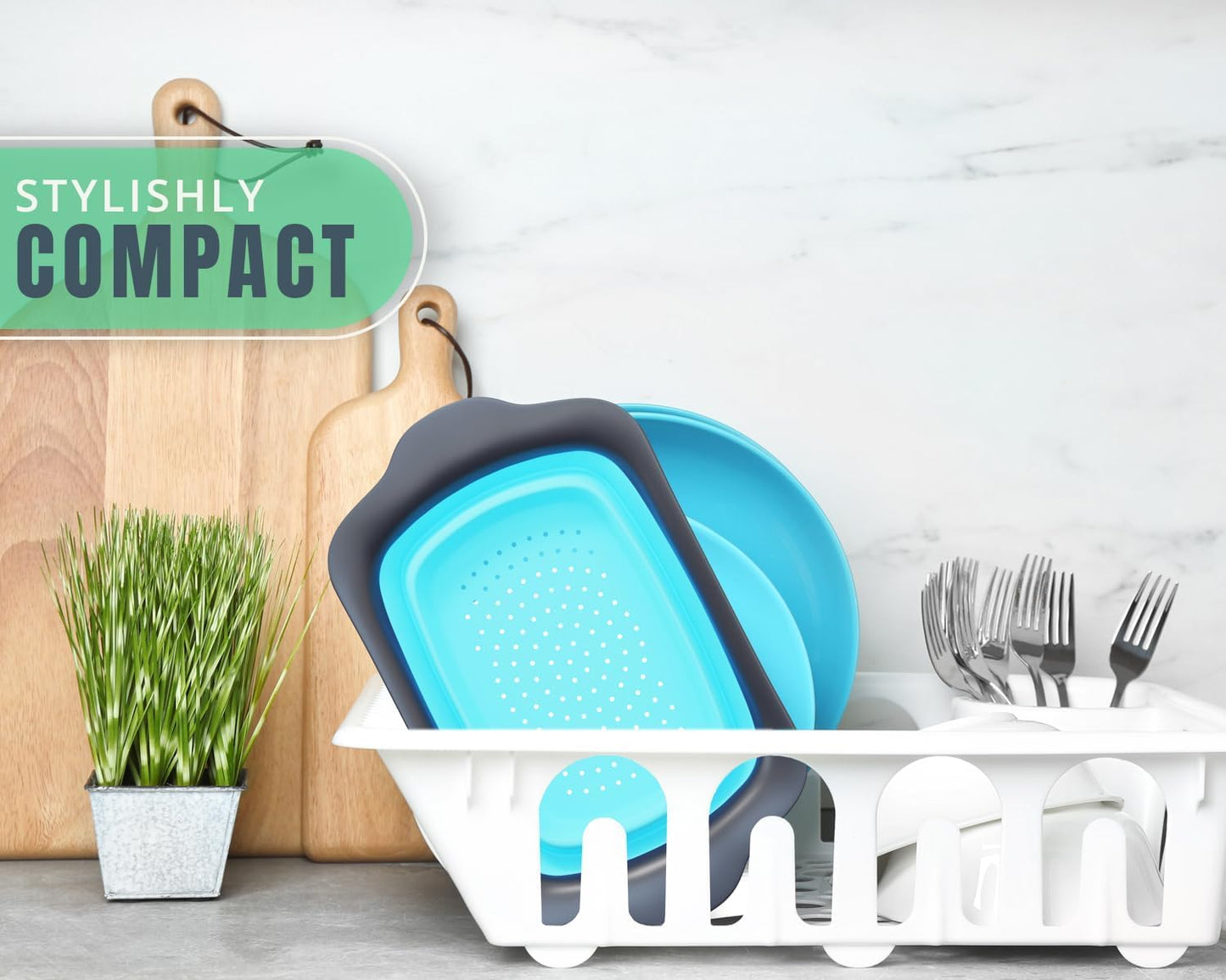 Comfify Coral XL Collapsible Silicone Over Sink Colander – 6 Quart | Coral; extends to 25" to span most sinks hands available; collapses flat; 6 Qt; heat resistant to 176°F; pasta, veg, fruit