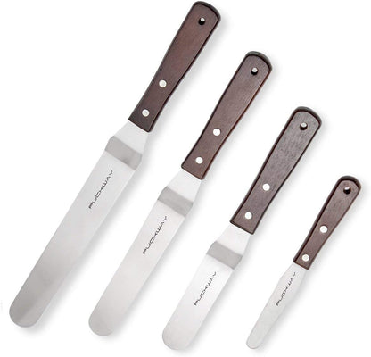 Offset Cake Icing Spatula Set of 4, 4"-6"-8"-10"