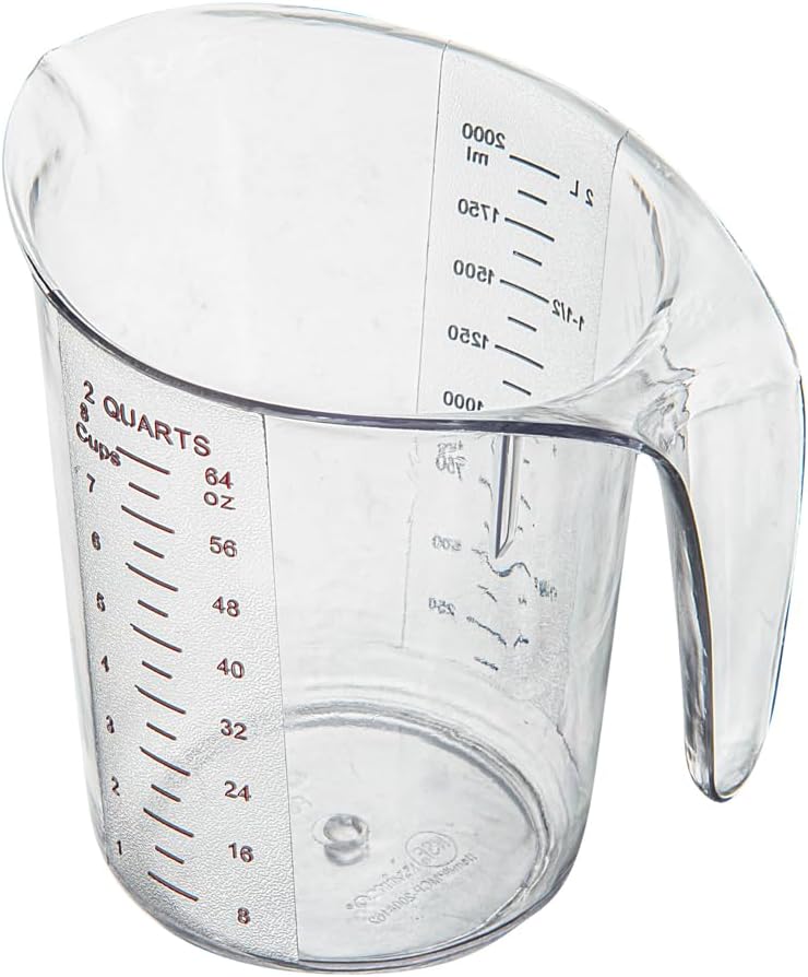 Restaurantware Plastic Measuring Cup - Chef 101 Measuring Jug with Dual Unit Markings, Dishwasher Safe - Clear Measuring Cup for Kitchen, Restaurants