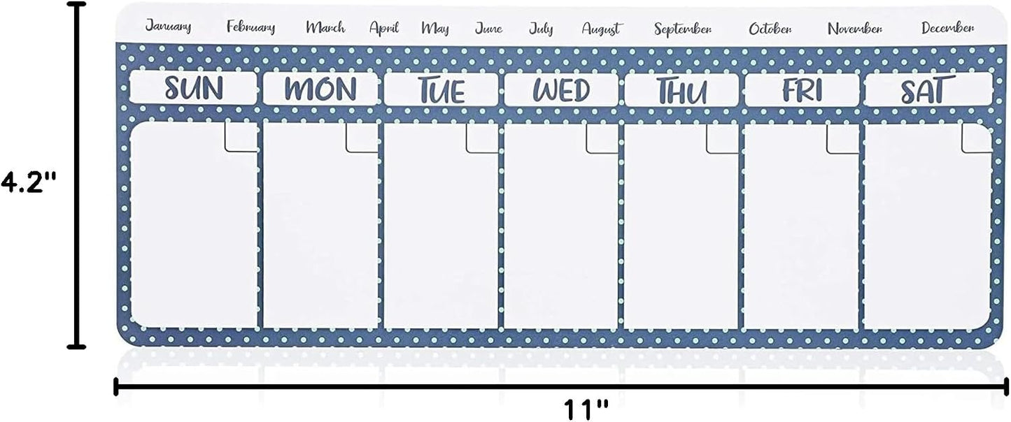 Juvale Dry Erase Weekly Calendar Magnet - Magnetic Calendar for Refrigerator - Dry Erase Weekly Planner - Desk Decor & Office Desk Accessories - 11"x 4.2", Pack of 4
