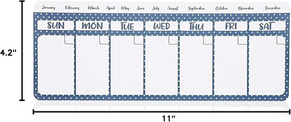 Juvale Dry Erase Weekly Calendar Magnet - Magnetic Calendar for Refrigerator - Dry Erase Weekly Planner - Desk Decor & Office Desk Accessories - 11"x 4.2", Pack of 4
