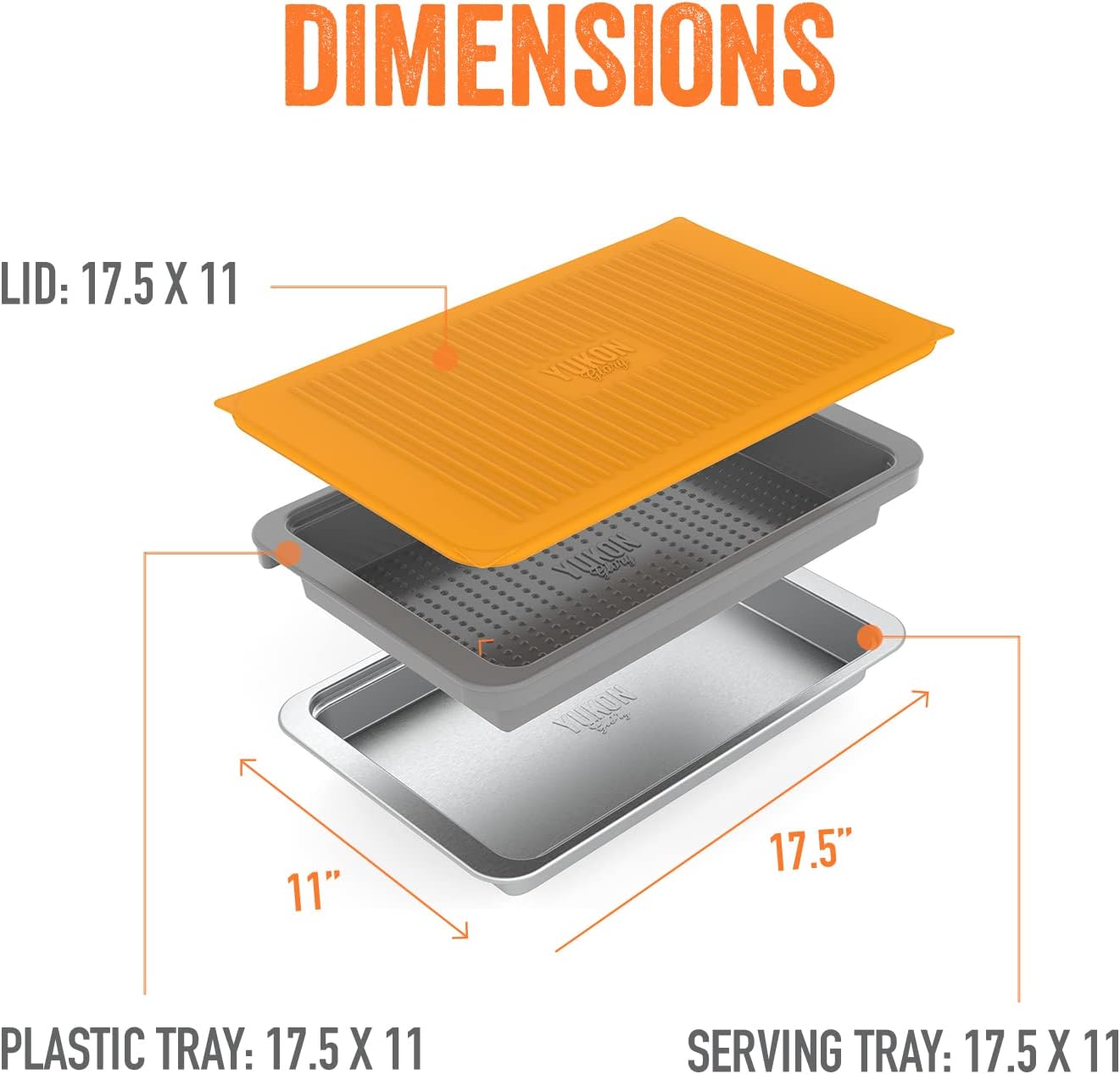 PREP ‘N Serve Premium Set™ - Plastic Container with Lid for Marinades, Stainless Steel Serving Tray, Aluminum Defrosting Tray, and a Plastic Cutting Board - the Ultimate BBQ Food Prep Utensil Set