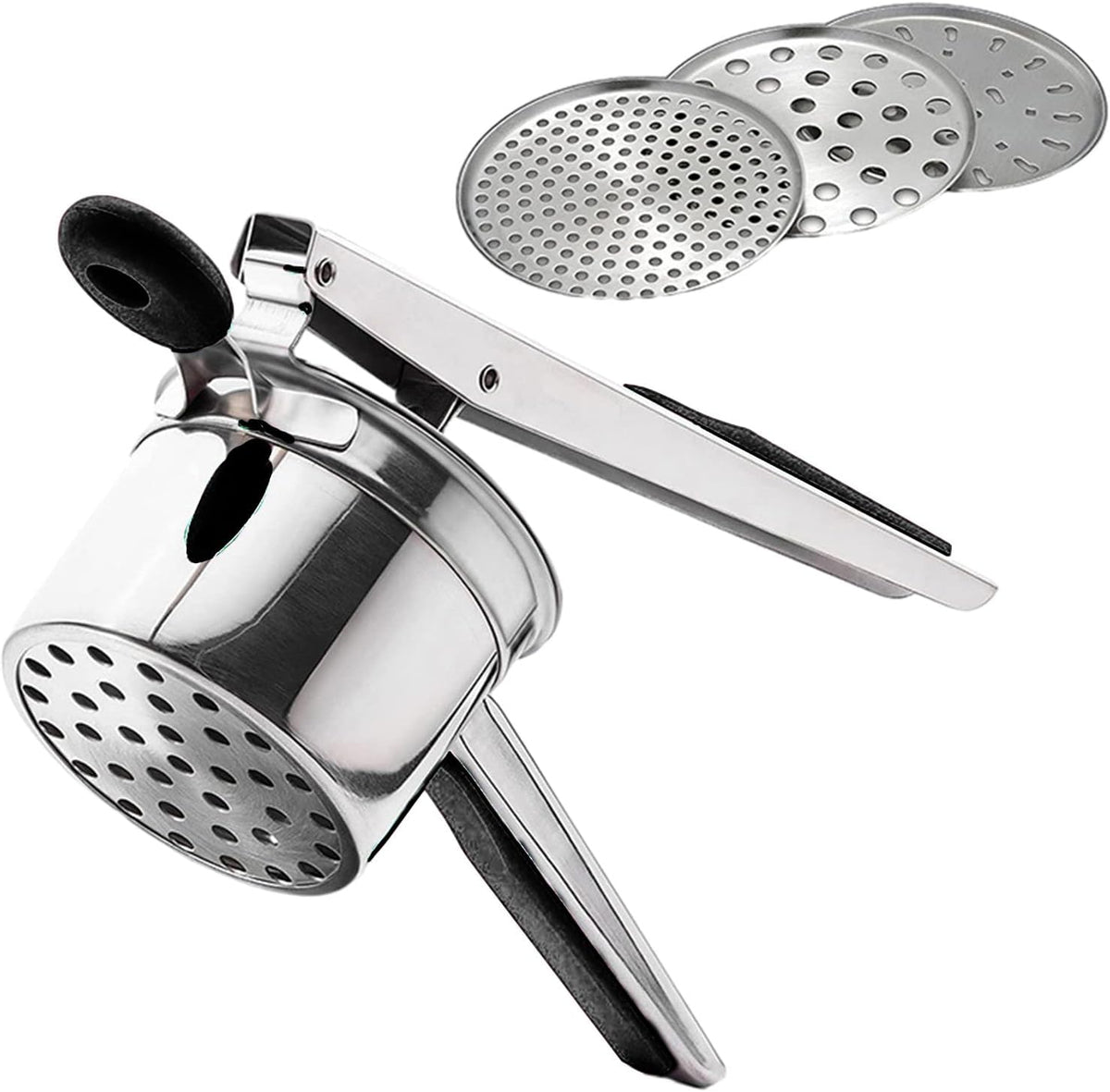Stainless Steel Potato Ricer With 3 Discs, Heavy Duty Potato Ricer for Mashed Potatoes, Large Capacity Potatoes Masher and Rice-r Kitchen Tool(COLOR:Red)