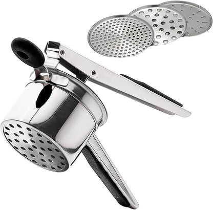 Stainless Steel Potato Ricer With 3 Discs, Heavy Duty Potato Ricer for Mashed Potatoes, Large Capacity Potatoes Masher and Rice-r Kitchen Tool(COLOR:Red)