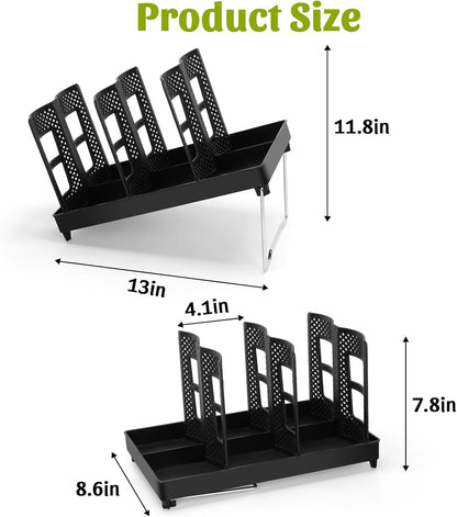 6-Compartment Cup and Lid Holder, Plastic Coffee Cup Holder with Straws Holder, 10-22oz Disposable Paper Cups Organizer for Countertop, Station, Bar,Office, Restaurant, Breakroom