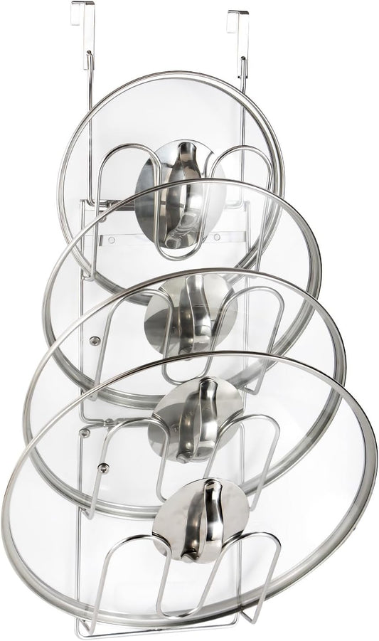 YQh The-Cabinet Pot Lid Organizer,Door Mounted Pot cover rack,Pot Lid Storage,Cabinet-Hanging Type Pot Lid Rack,304 stainless steel Pot cover support in kitchen, cabinet and food cabinet