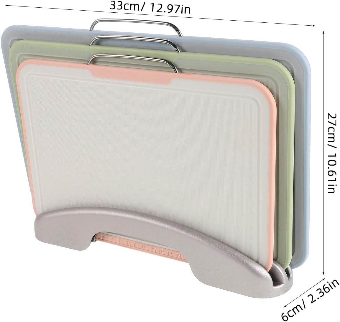 GARVALON Vegetable Cutting Mat and Non-slip Chopping Board Set with Rose Gold Base, Plastic Food Chopping Boards for Kitchen Countertop Organizer, Food Prep and Fruit Cutting