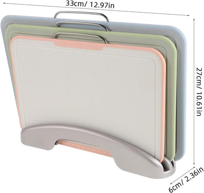 GARVALON Vegetable Cutting Mat and Non-slip Chopping Board Set with Rose Gold Base, Plastic Food Chopping Boards for Kitchen Countertop Organizer, Food Prep and Fruit Cutting