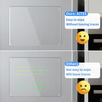 AITEE All-in-One Magnetic Dry Erase Board for Fridge, 2-Pack Acrylic Calendar & Memo Set with 6 Markers (3 Colors), Eraser, Holder, Reusable 16x12 Inch Planner