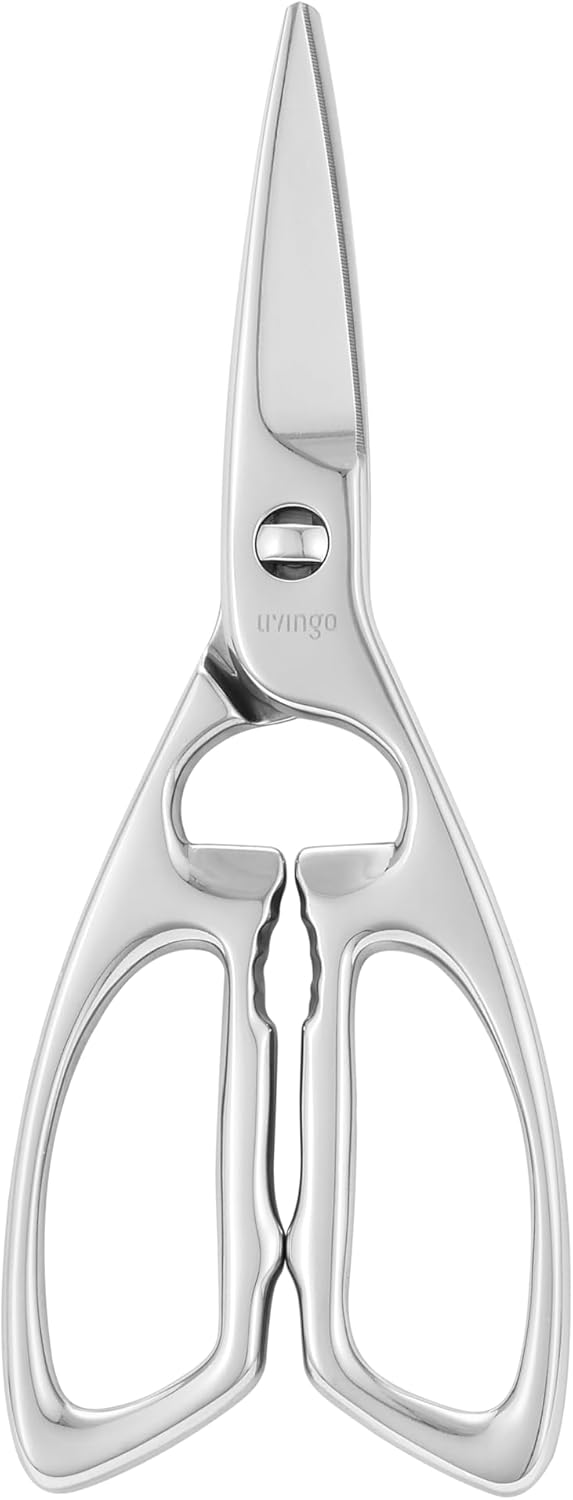 LIVINGO Kitchen Forged Shears Heavy Duty Come Apart Ultra Sharp Multi-function Stainless Steel Scissors Bottle Opener, Nut Cracker 8.5 inch