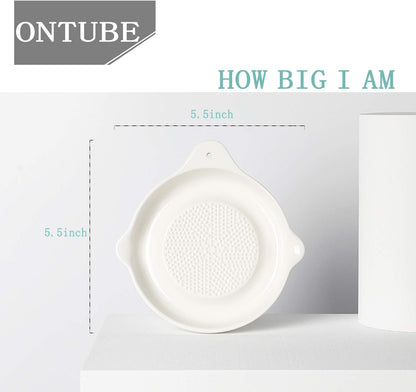 ONTUBE Ceramic Grater Plate for Ginger, Garlic, Onion (5.5" x)