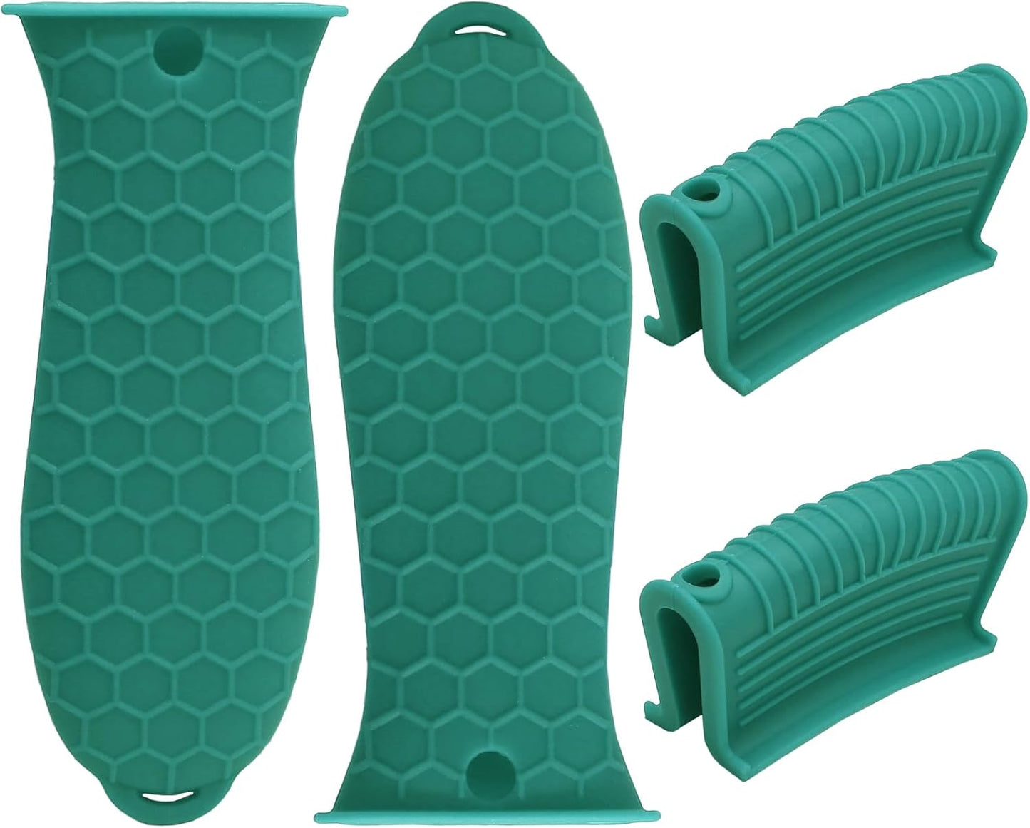 4 Pack Cast Iron Handle Covers, Heat Resistant Silicone, Black