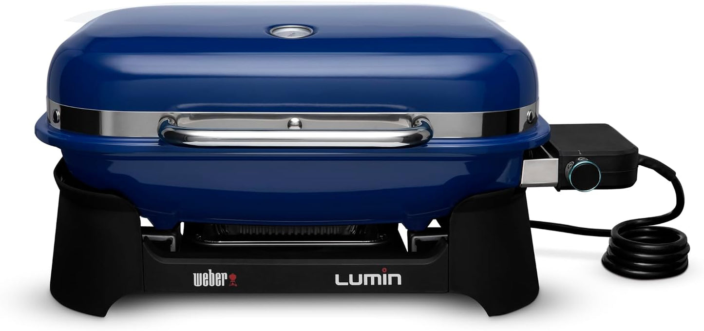 Weber Lumin Compact Outdoor Electric Barbecue Grill, Light Green - Great Small Spaces such as Patios, Balconies, and Decks, Portable and Convenient
