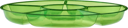 Plasticpro 6 Sectional Round Plastic Serving Tray/Platter (4, Clear)