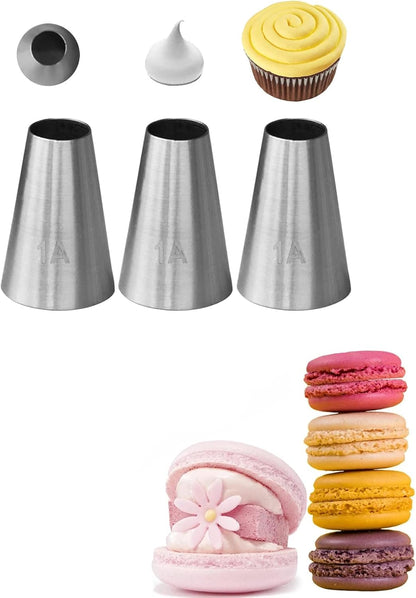 4B Piping Tip Set, Open Star Frosting Tips for Cake Decorating, 3 Pcs