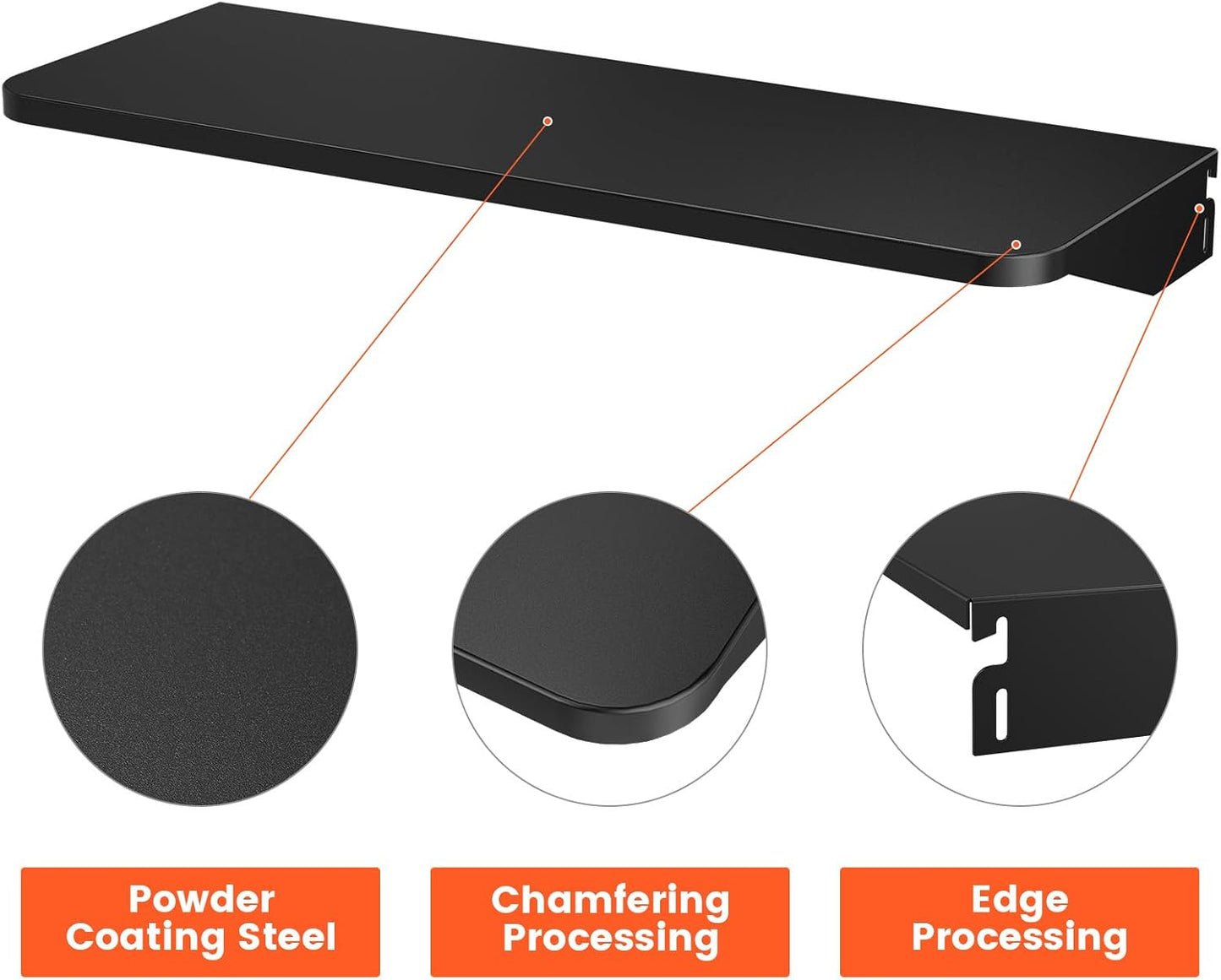 QuliMetal Folding Front Shelf for Traeger Pro 34, Texas Elite 34, Century 885 and Eastwood 34, 37" x 12" Heavy-Duty Grill Prep Table with Cutting Board, Stainless Steel Basin, Lid and 5 Hooks