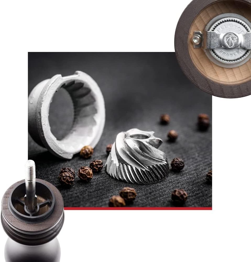 Peugeot Paris Classic Manual Pepper Mill - Adjustable Grinder - Beechwood, Chocolate, 7-Inch
