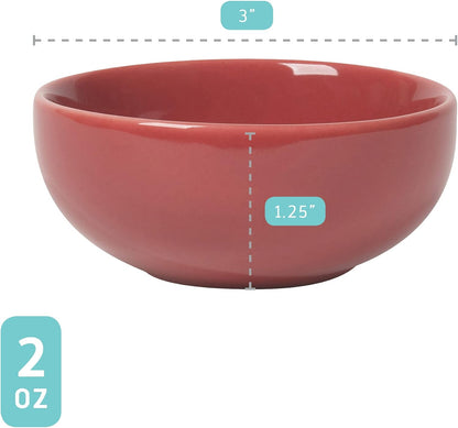 Now Designs Canyon Ceramic Pinch Bowl Set, Soy Sauce Dish, Set of 6, 2 oz