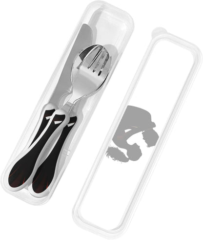 3-Piece Kids Silverware Set With Storage Case, Stainless Steel Reusable Children Safe Knife Spoon Fork Set Ballroom Dance Children Flatware Set For Kids Lunch Box
