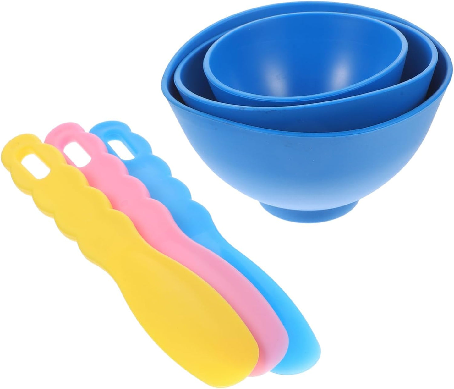6-Piece Silicone Mixing Bowl Set Reusable Plaster Mixing Bowls Stirring Stick Small for Lab Use Easy to Clean and Sturdy