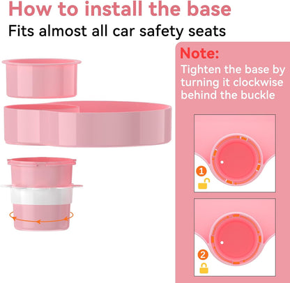 [2 Packs Blue & Pink] Kids Car Seat Tray, Travel Tray with Cup Holder for Toddler Baby, Kids Car Seat Food Snack Organizer for Road Trip, Stroller snack Organizer Travel Must Haves Toddler Must Haves