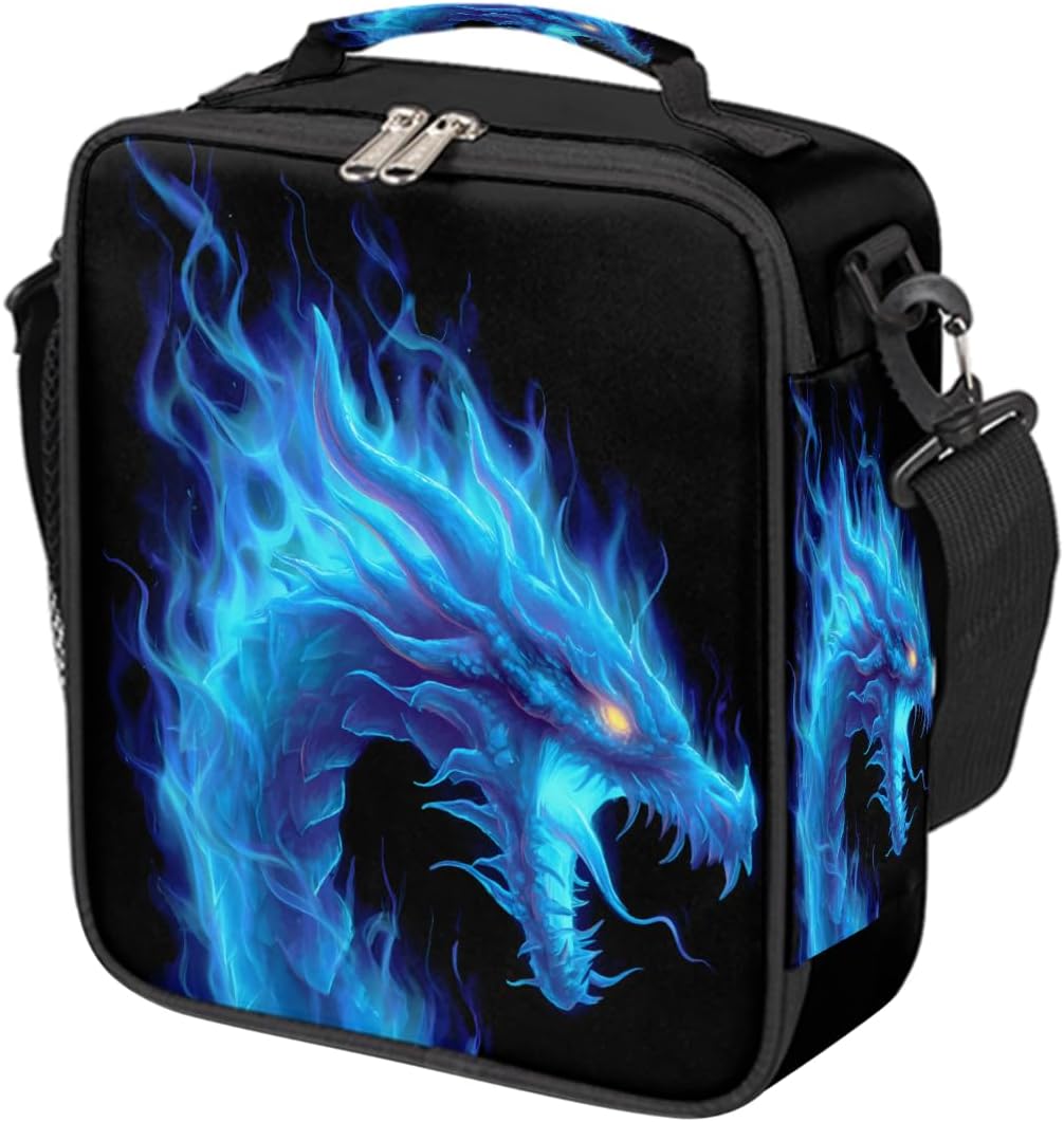 cfpolar Skull Skateboard Lunch Box for Boys Girls, Insulated Lunch Bags for Kids Reusable Mini Cooler Lunch Tote Lunchbox Thermal Meal Tote Kit with Shoulder Strap for Work School Picnic