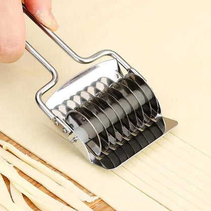Pasta Noodle Cutter, Stainless Steel Manual Pasta Spaghetti Maker, Dough Cutter for Homemade Noodles, Lattice Roller Garlic Ginger Herb Mincer for Kitchen Cooking Tools