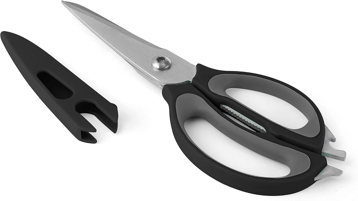 Farberware 4-in-1 Kitchen Scissors, High Carbon Stainless Steel, Black