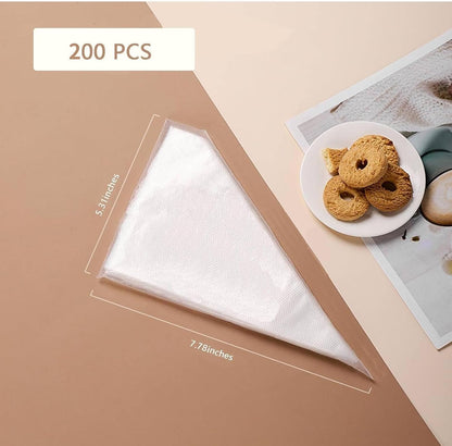 Mini Piping Bags, Disposable 7.6in Small Piping Bags 200pcs