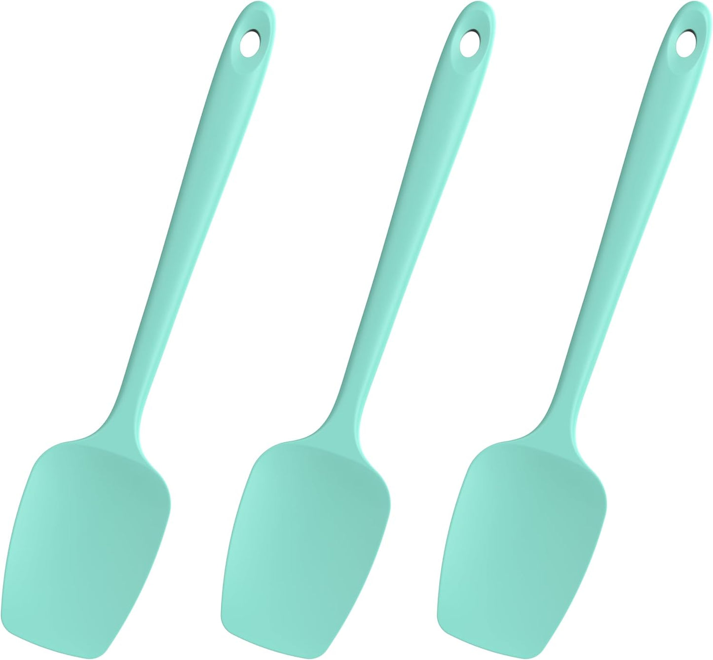 Heat Resistant Silicone Spoon Spatulas, Doosu 600°F High Temp Flexible Cooking Spoons Kitchen Spoonula Scratch-Proof for Mixing Stirring Scraping Serving Non-Stick Cookware (Set of 3, Multi-4)