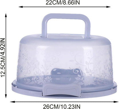 Cake Carrier/Storage Container With Server Clear Dome Cake Transport Container 26x22x12.5cm, Airtight Reusable Cakes Carrier With Handle For Party Travel, Spill-Proof Dustproof Food Storage Box