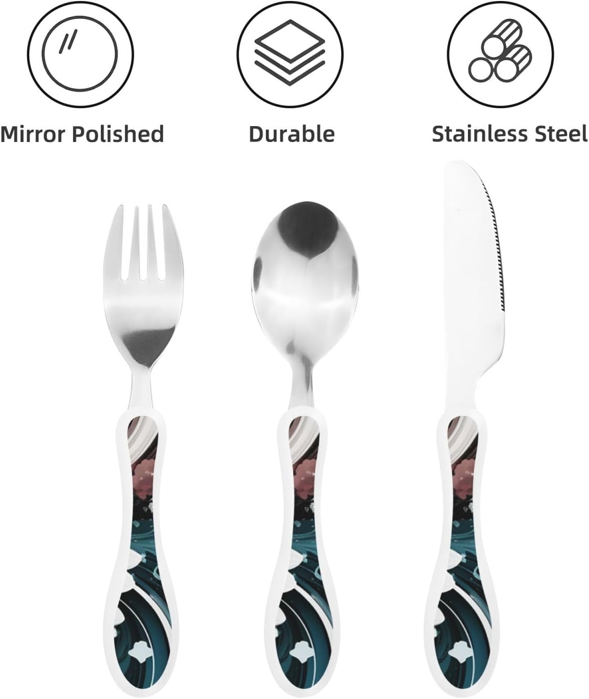 3-Piece Kids Silverware Set With Storage Case, Stainless Steel Reusable Children Safe Knife Spoon Fork Set Shih Tzu Dog Children Flatware Set For Kids Lunch Box