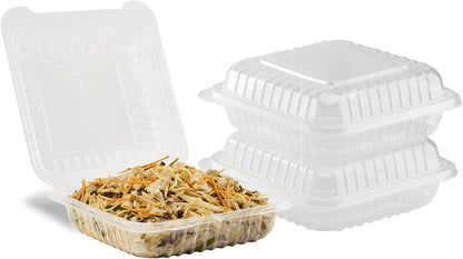 Karat FP-HC99PP-3CU 9"X 9" PP Hinged Containers 3 Compartment - (Case of 200)