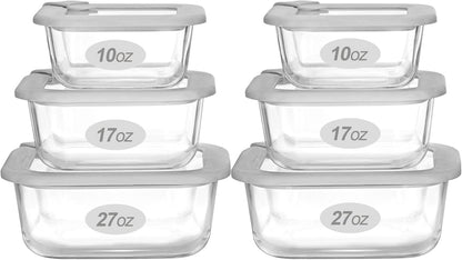 Glass Food Containers with Glass Lid, Microwave Safe Food Storage Container Set, 4 Pack of 35oz, Large Size Airtight Storage Set with Leak Proof Lids, Meal Prep Containers