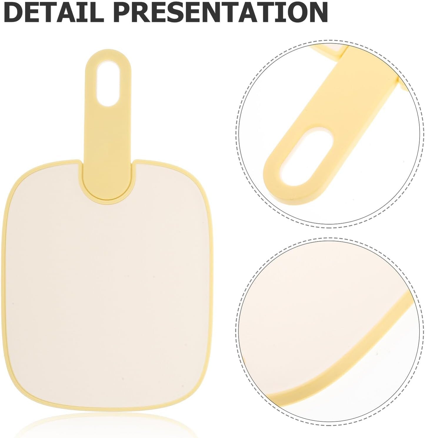 UKCOCO Reusable Non-slip Plastic Cutting Board for Kitchen Multipurpose Chopping Mat for Fruits Veggies Meat Small Cream Yellow Food Prep Board for Home Restaurant Hotel and Supermarket