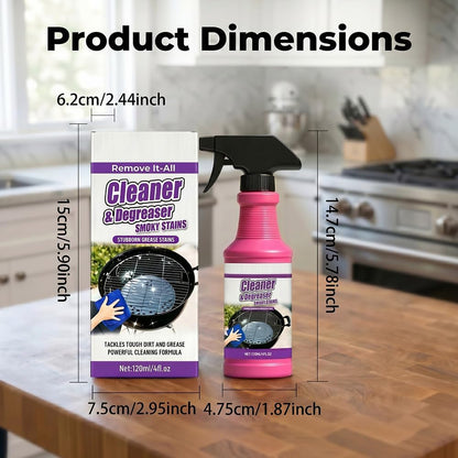 120ml Heavy Duty Grill Degreaser Spray, 2026 Upgrade BBQ Grill Cleaner, Multi-Surface Grease Remover for Outdoor Grill & Kitchen Oven, Stainless Steel Degreaser (1 PC)