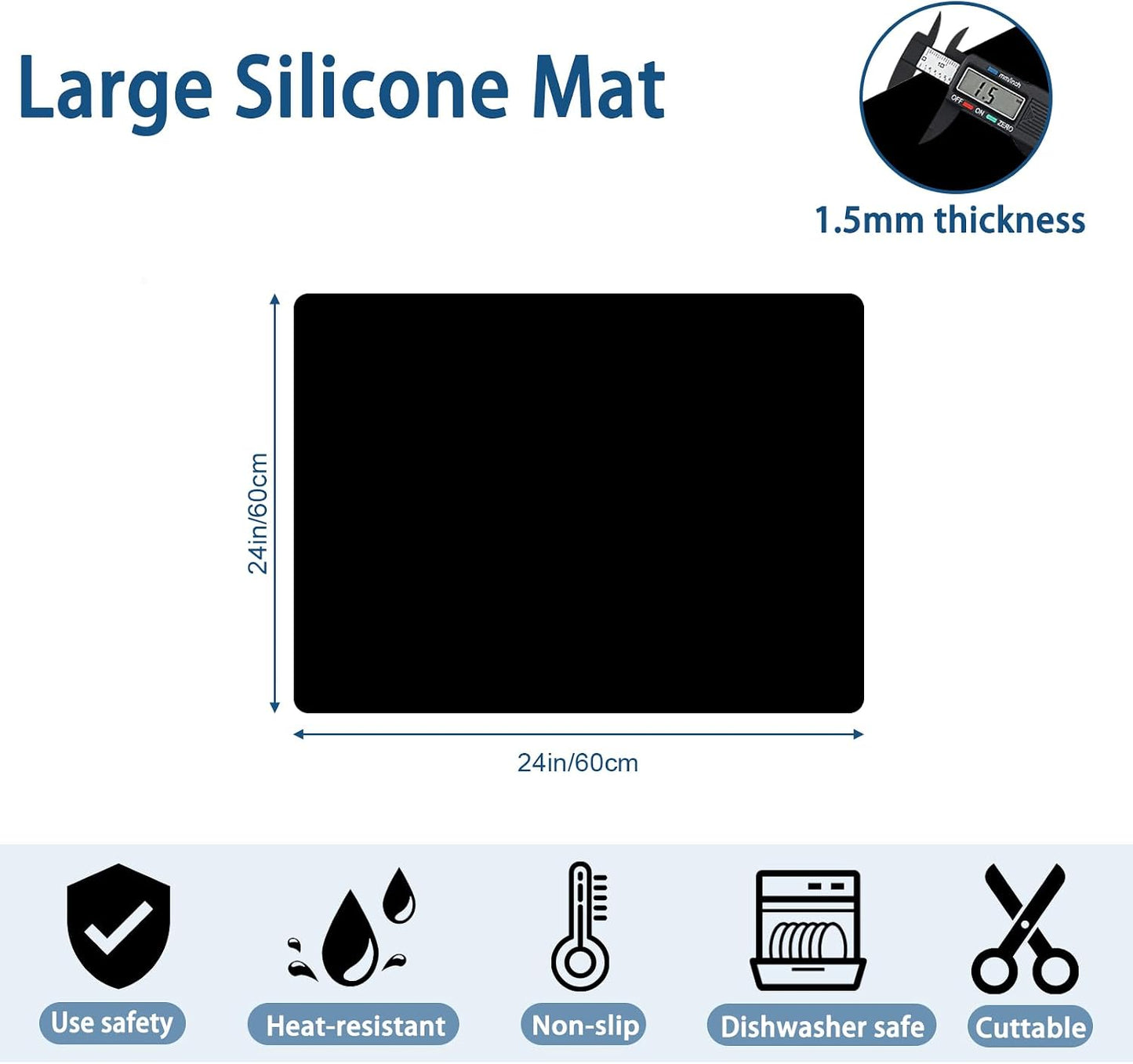 78.7"x23.6" Large Silicone Mat for Kitchen Counter, Heat Resistant Non-Slip Countertop Protector, Waterproof Silicone Craft Mat for Kitchen Island, Semitransparent