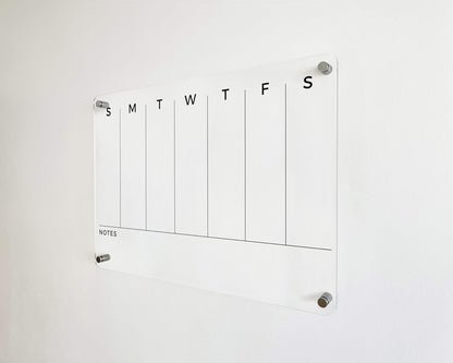 WEEKLY Wall Board Acrylic Calendar - Personalized Planner 2026, Personalized Dry Erase Board, Horizontal Wall Monthly and Weekly Calendar, New Home Gift, Housewarming Gift, Goals, To Do