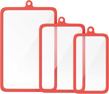 Freshmage 2Pcs Tempered Glass Cutting Boards for Kitchen, Glass Cutting Board Set (15"x10" & 12"x8") with Non-Slip Silicone Edges and Hanging Hole, Clear Cutting Board for Countertop & Chopping