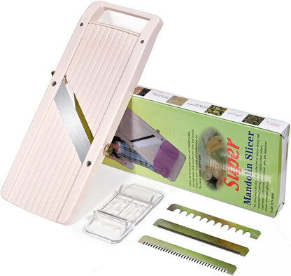 Mandoline Slicer for Kitchen, Upgrade Slicer for Vegetable, Professinal Japanese Vegetable Cutter with 4 Stainless Steel Blades