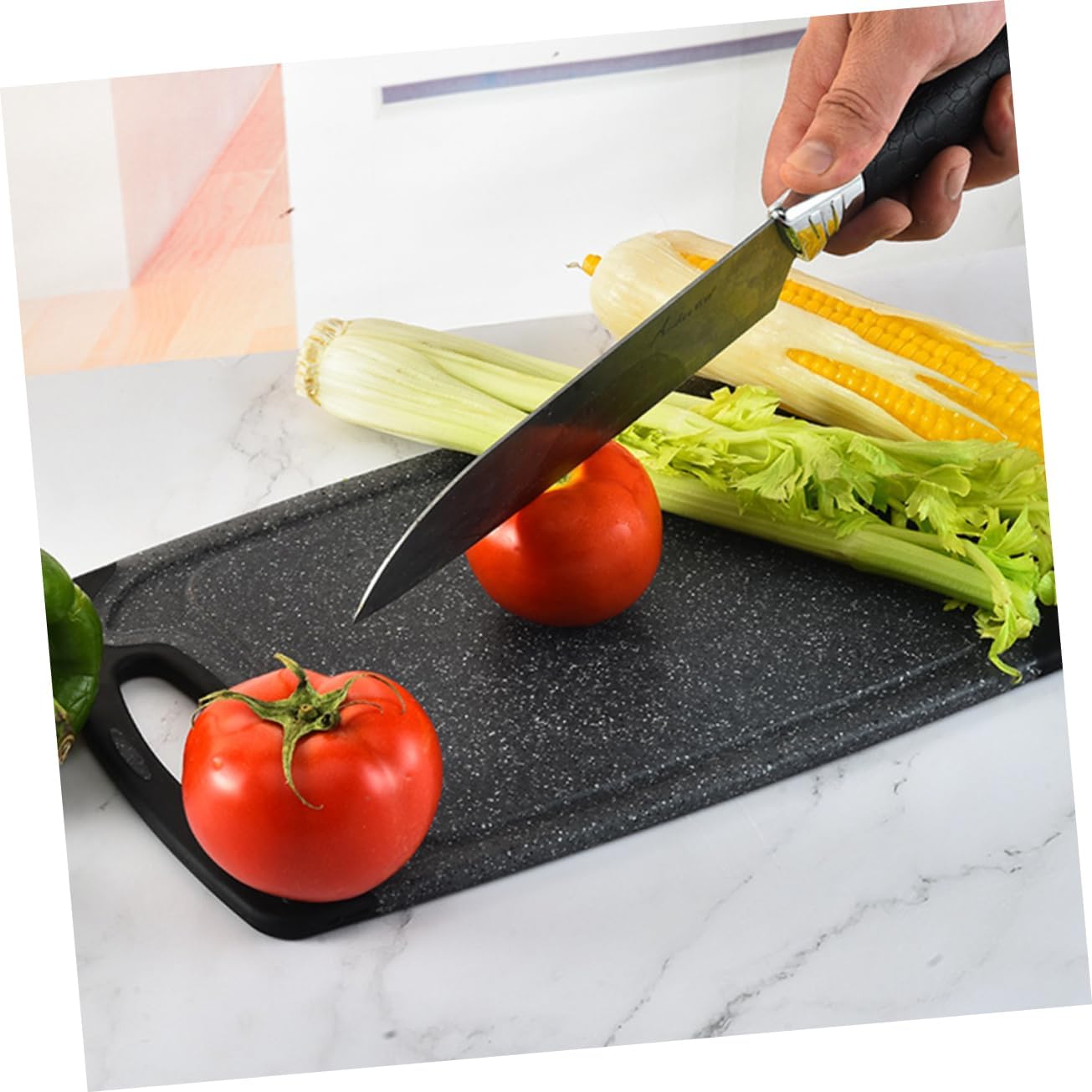 Mikinona Anti-slip Plastic Cutting Board Yellow Extra Large Mats 3pcs Cutting Mats Set