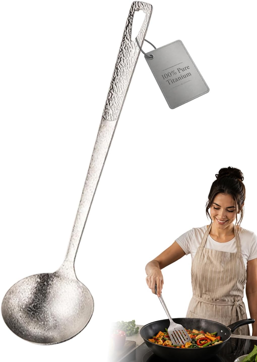 100% Pure Titanium Cooking Utensil & Spatula Set，3PCS